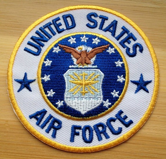 Items similar to United States Air Force Embroidered Iron-on Patch USA ...