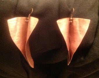 Stingray Copper Fold Formed Earrings