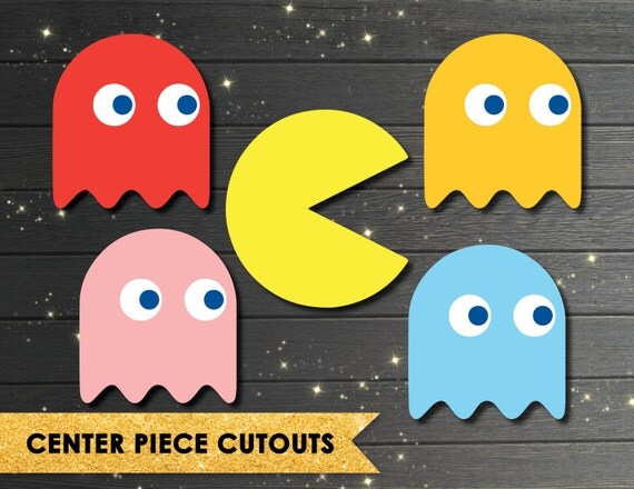 Pac-Man Center Piece Pac-Man Cutout Pac-Man Party by Vintagefoil