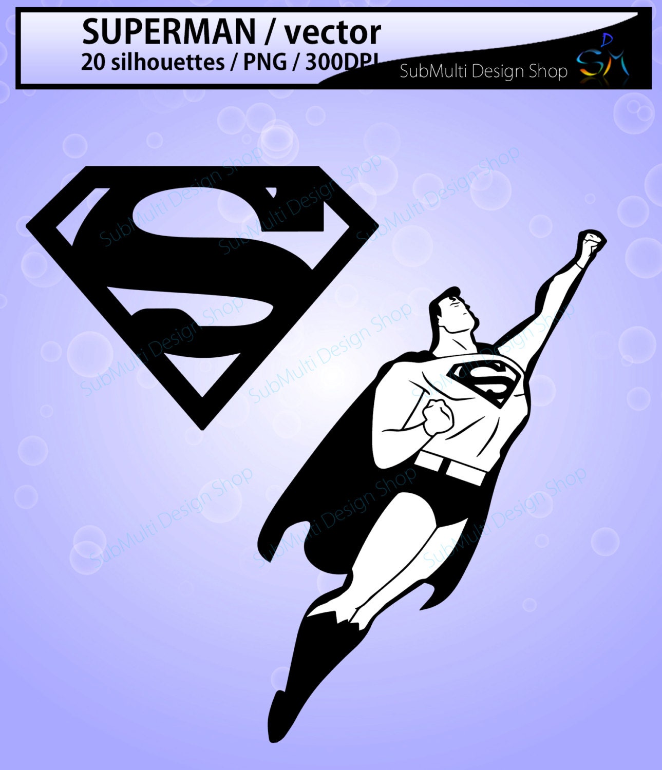 superman silhouette / 20 superman / High Quality / superman digital