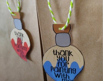 Art Party Favor Tag, Paint Party Favor Tag, Thank You Tags, Paint Party Gift Tag, Our Little Artist, Paintbrush Thank You Tag Custom Digital