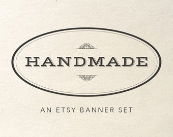 Etsy Shop Banner Set - rustic etsy shop branding, vintage etsy shop banner, etsy banner, etsy shop design, vintage etsy shop set