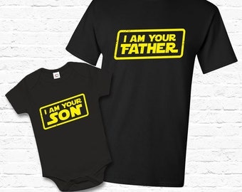 Father Son Matching Set I am Your Father T-shirt Tshirt Tee Shirt Baby Bodysuit Cute Fathers day gift Set for Dad Star Wars Parody TF-129-94