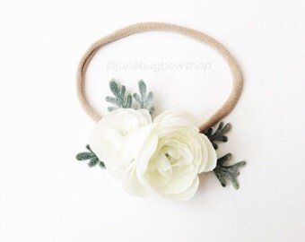 WHITE Petite flower crown, peach flower crown, floral crown, boho crown, flower headband