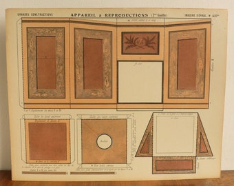 2 Pellerin Imagerie D’Epinal-No 437 (2 PRINTS) RARE Paper Model print toy original antique prints