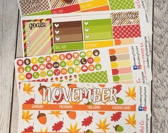 November---- Monthly Planner Kit ---- {Includes 160+ Stickers}
