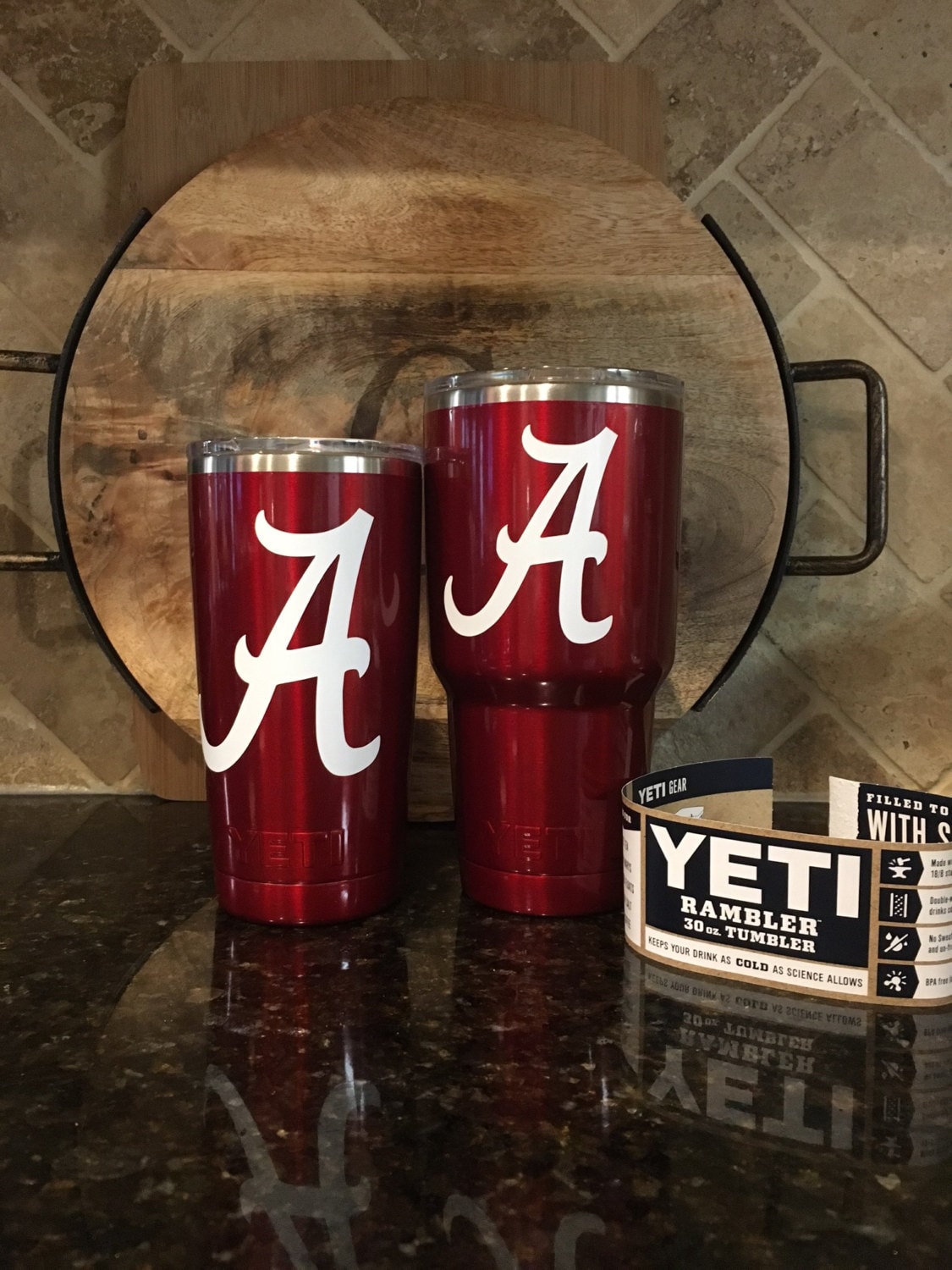 Alabama Yeti Crimson Red Powder Coated Yeti Rambler