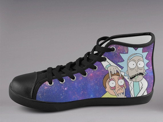 Rick and Morty Space Custom High Top Shoes Hi Top by JKGCrafts