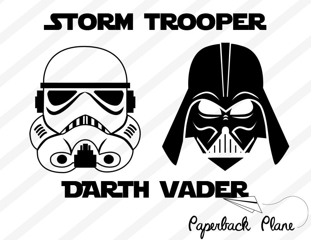 Download Storm trooperdarth vader starwars SVG PNG DXF Cut Files