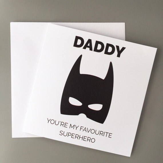 Batman Card Daddy Card Superhero Card Fathers Day Card