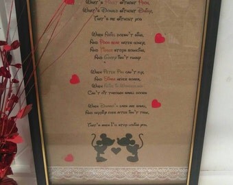 Mickey and Minnie couple print, Mickey and Minnie Wedding gift, Mickey and Minnie home decor.