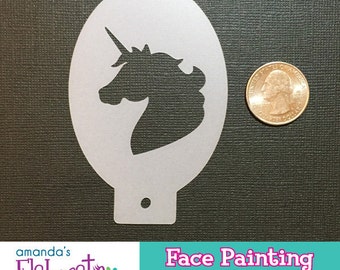 UNICORN HEAD - Face Painting Stencil (Mini)