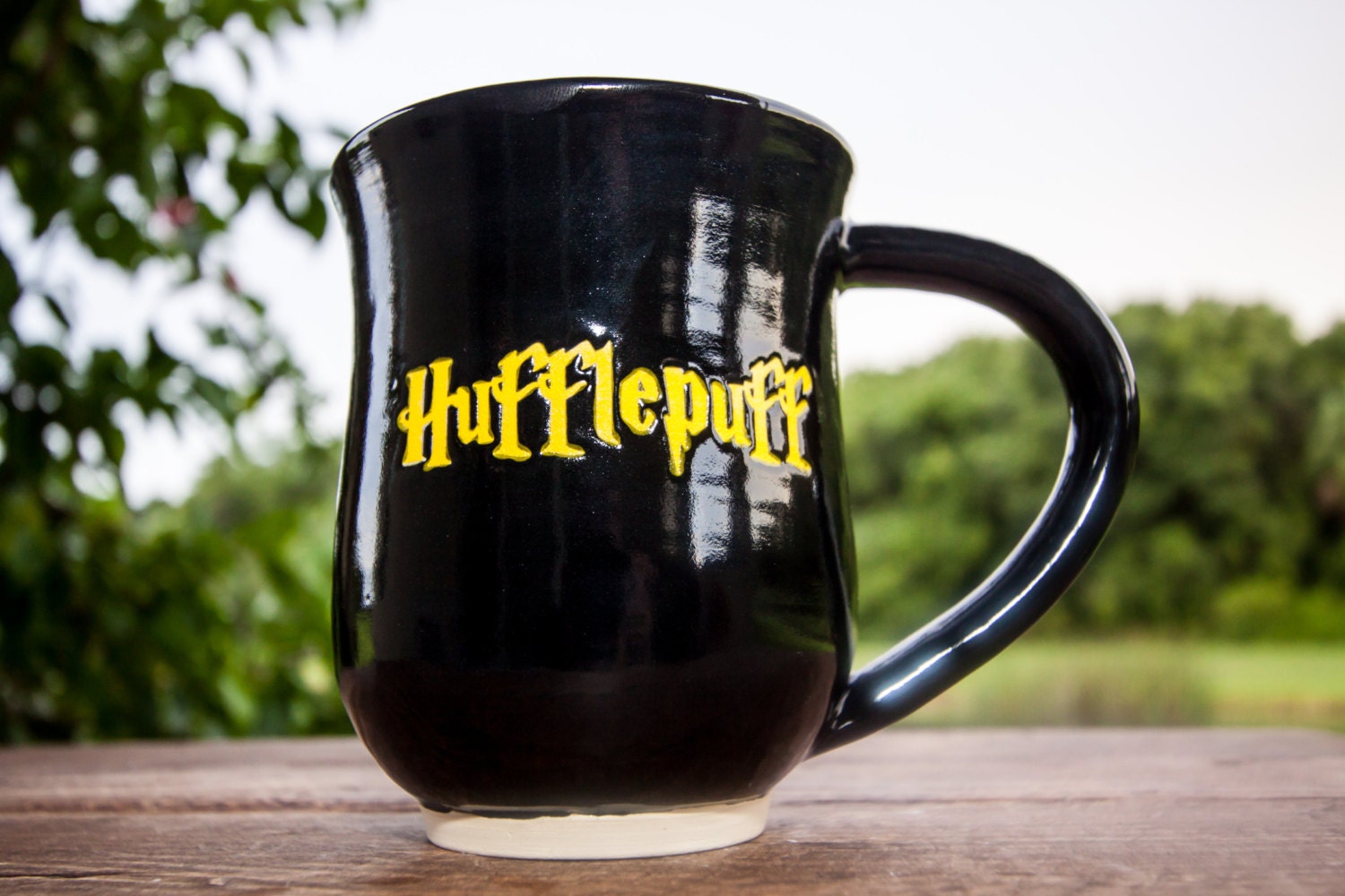 Harry Potter Mug Hufflepuff Coffee mug Black and red by TurtleRok