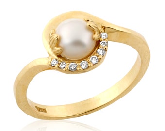 pearl engagement ring pearl diamond ring june birthstone pearl ring engagement ring pearl wedding ring vintage style pearl jewelry - Pearl Wedding Ring pearl engagement ring pearl diamond ring june birthstone pearl ring engagement ring pearl wedding ring vintage style pearl jewelry - Pearl Wedding Ring