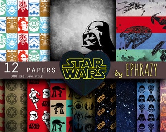 30% OFF AND MORE. Star wars. Star wars art. Star wars digital paper. Star wars paper. Star wars background. Darth vader paper. R2d2. Falcon.