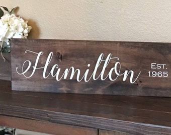 Family Name Sign, Rustic Family Sign, Last Name Sign, Family Established Sign, Family Name Wedding Present, Personalized Name Gift