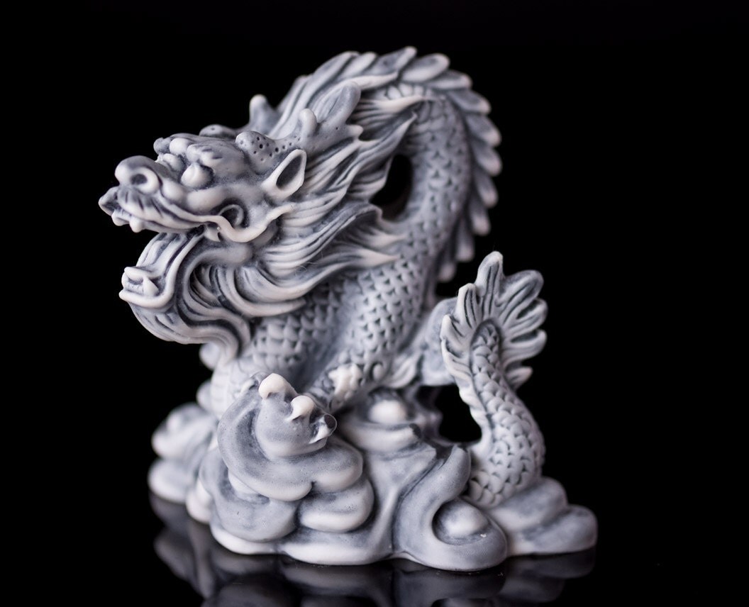 Dragon Marble Statue Figurine Animal Fantasy Russian Art