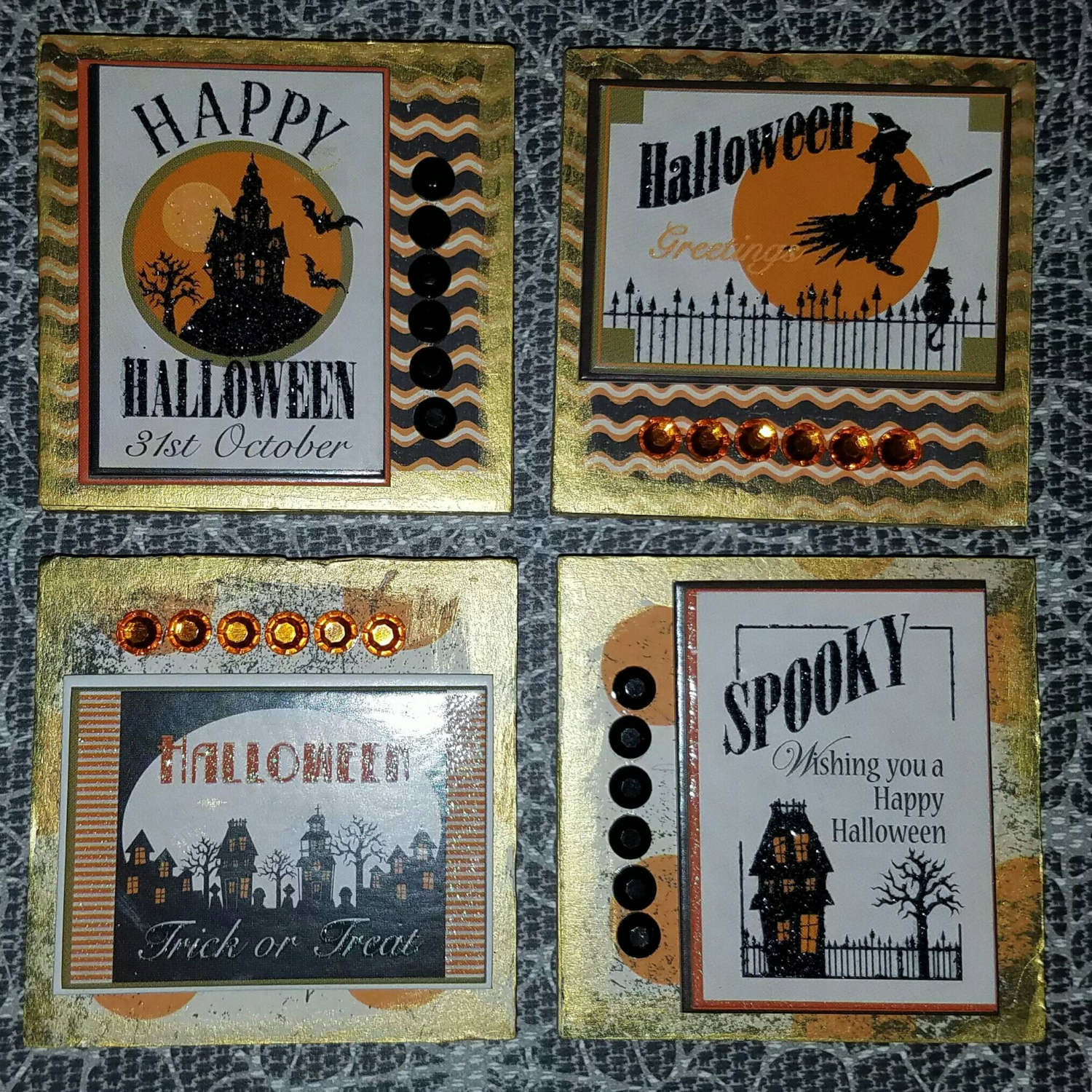 Set of 4 Vintage Halloween Style by CraftyStuffByBeckee