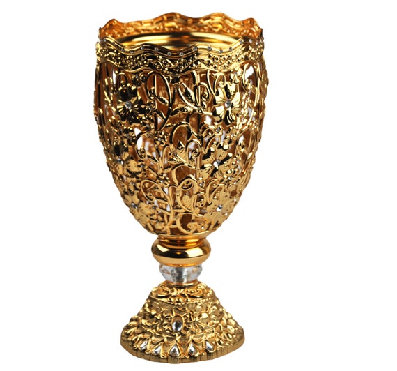 Bakhoor Burner Arab Incense Oud Burner silver Metal by Decorinhome