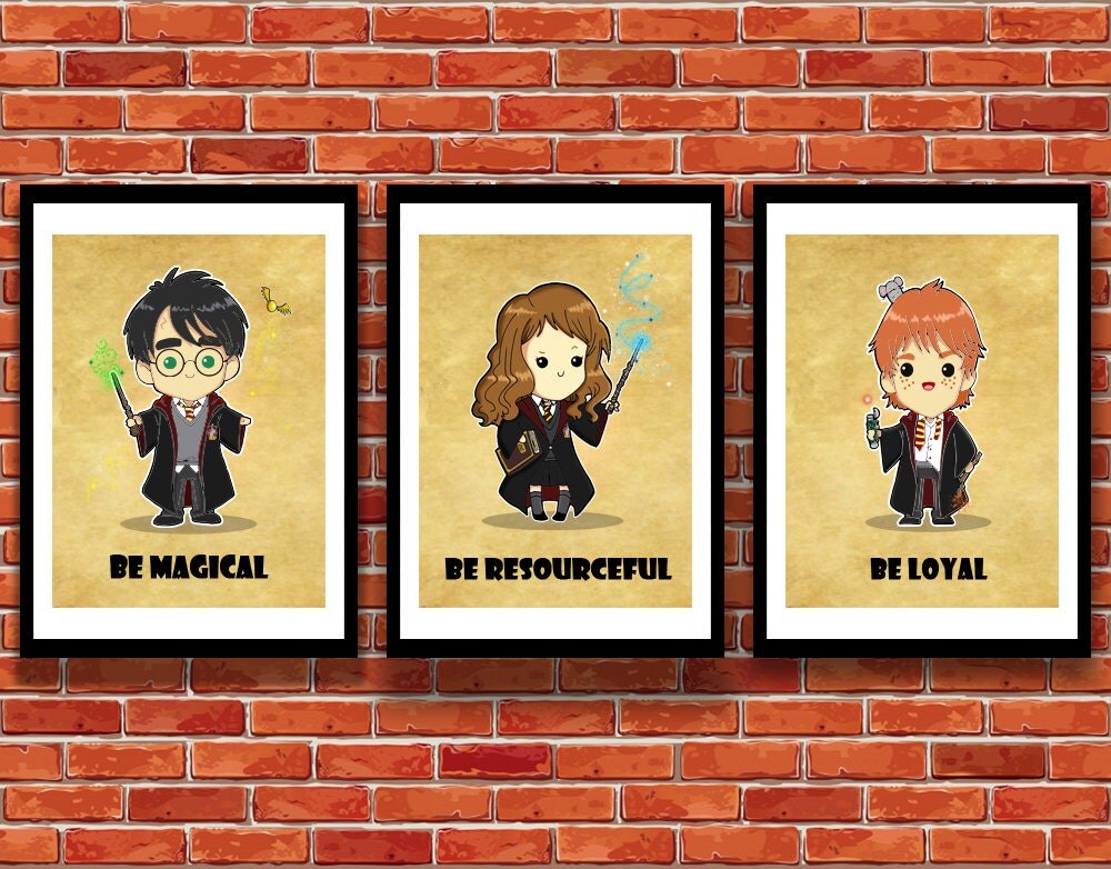 Harry Potter Inspired Wall ArtSet of 3 Harry Potter