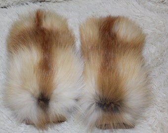 Fox Fur Mittens Fur Gloves Real fur Hand Mittens Red Fox Fur Present for Her READY TO SHIP Real Genuine Fur Christmas present