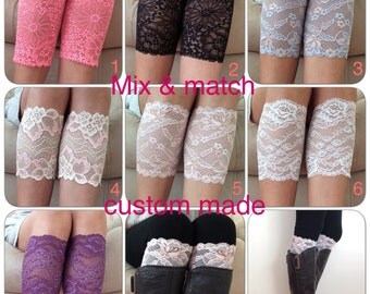 Promotion!!! Lace boots toppers lace boots cuffs stretch lace leg warmers Bohemian lace boots cuffs