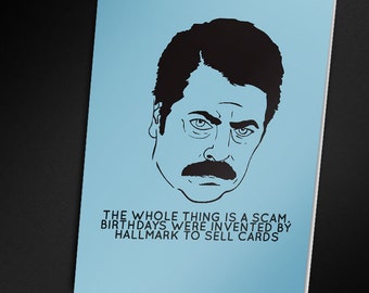 Ron Swanson Birthday Card - PRINTABLE CARD