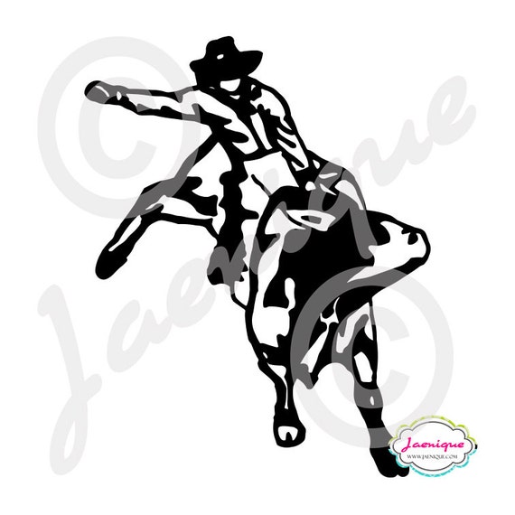 Bull Rider Vinyl Decal Rodeo Bull Rider Car by JaeniqueDecals