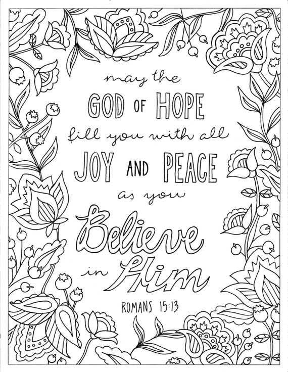 God of Hope Coloring Page // Printable // by SunshineSkyDesigns
