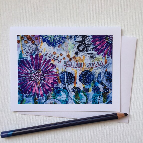 Mixed Media Notecards Handmade Stationery by marygLOVESart