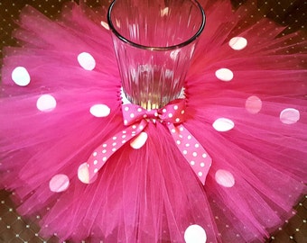 Minnie mouse inspired tutu Bright Pink And White Polka dot tutu pink tutu birthday tutu photo prop polka dot tutu infant smash cake