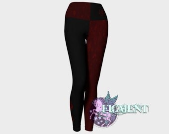 Harley Yoga Leggings - XS - 3X, cosplay, costume, comic con, Quinn, Batman, Arkham, pants, tights, Halloween, plus size, gift, geek, nerd