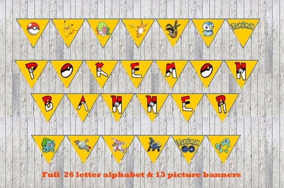 Pokemon 37 Printable Alphabet &amp; Characters by SugarRushEventsLTD