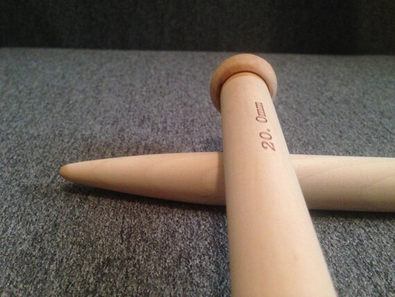 Agujas grandes de tejer 20mm x 40 cm suministros para coser, agujas de madera pino pine wood agujas   lana, supplies crochet hooks knitting