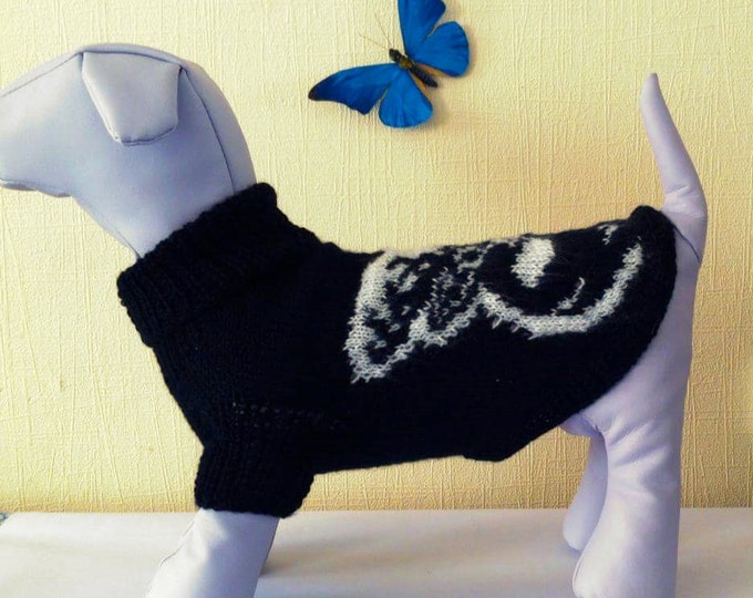 Knit Pattern Winter Sweater For Dog. Pet Dress. Dog Clothing. Sweater for Dog. Dog Clothes. Pattern Sweater for Dog. Size M