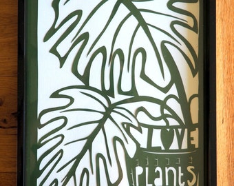 Love Plants - original papercut (framed)