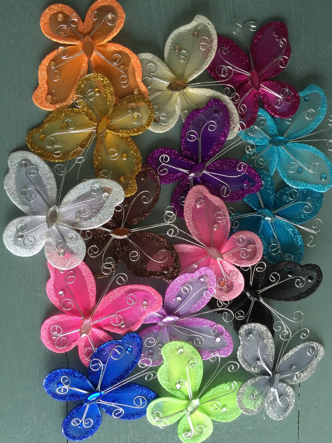 72 pcs. 3 inch Nylon Organza Butterflies Wedding Butterfly