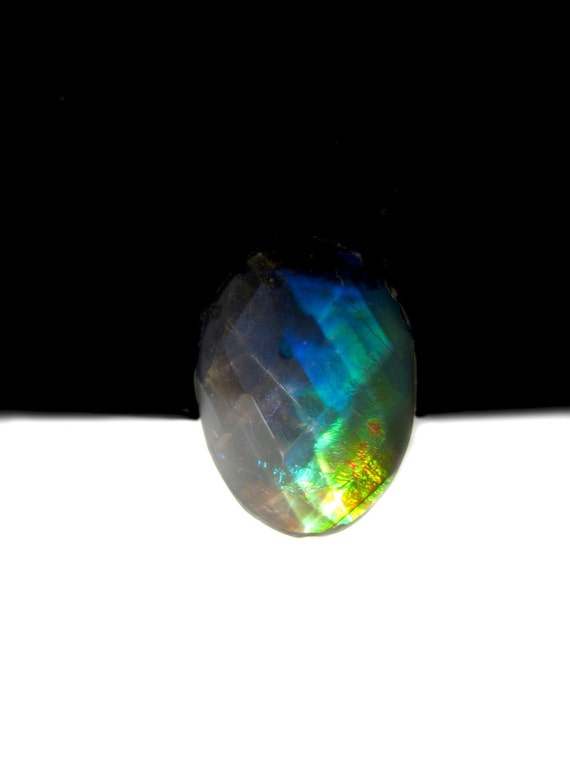 Ammolite Cabochon Alberta Canada Quartz Top Opal