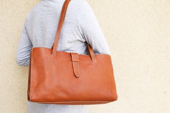 Leather tote bag women's tote bag italian leather by OrisDesigns