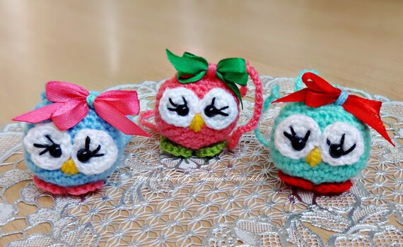 items similar to sale christmas ornaments crochet owl items similar to sale christmas ornaments crochet owl