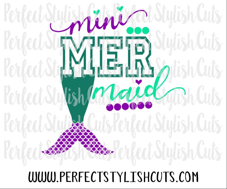 Download Mini Mermaid SVG DXF EPS png Files for Cutting Machines