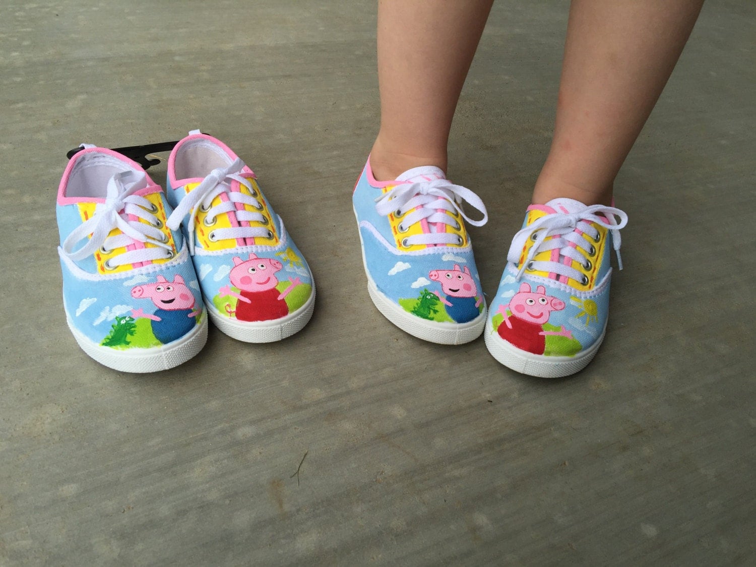 Custom made to order Peppa pig inspired shoes custom made to