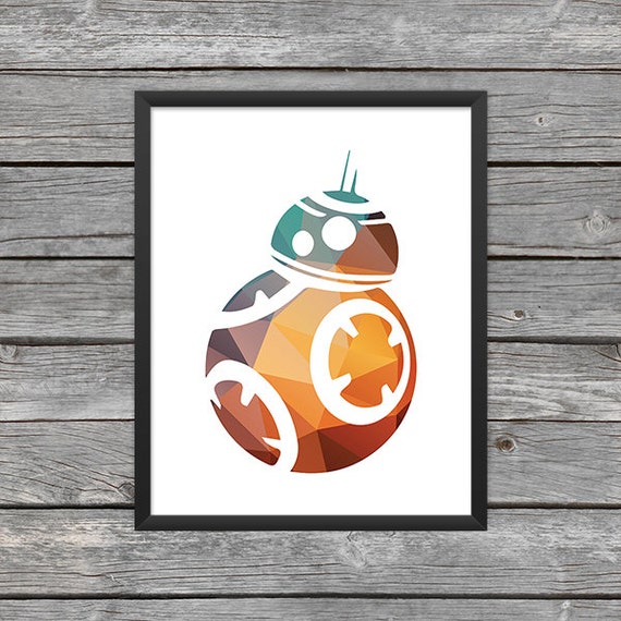 BB-8 Droid Poster BB-8 Print Star Wars BB-8 Art bb-8 Outline