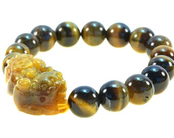 Beautiful Tiger Eye Bracelet with Pi Yao - Bring Protection and Good Luck - 91189