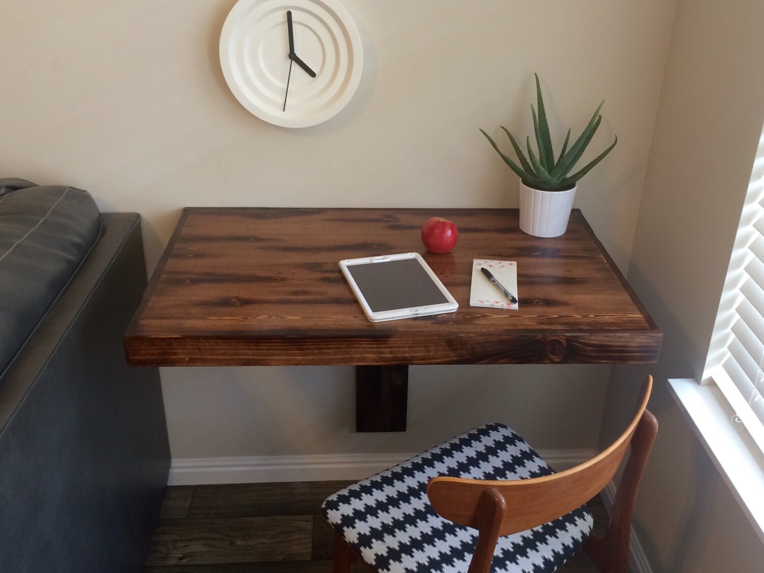 Folding Table Desk Murphy Table Fold out by JuniperWoodshop