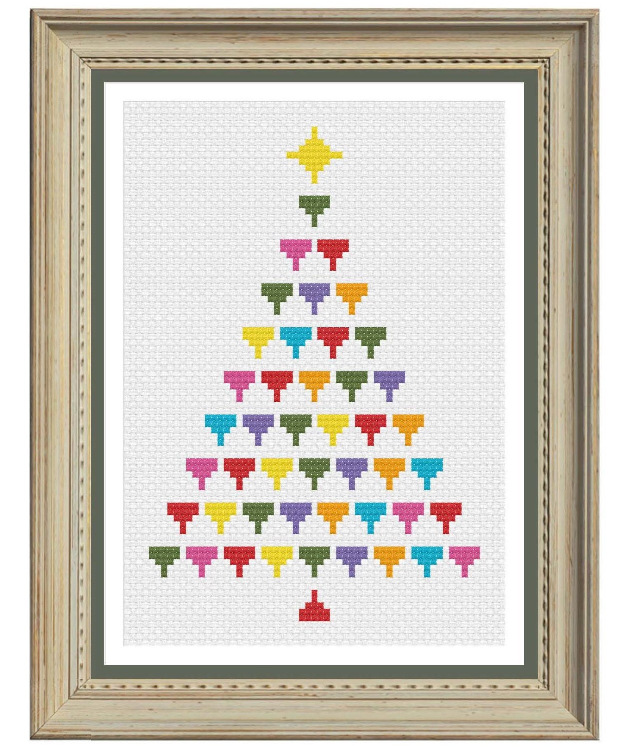 Christmas tree cross stitch pattern small cross stitch