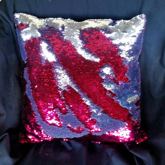 Mermaid Pillow Case Only Decorative Sequin Two Toned Color