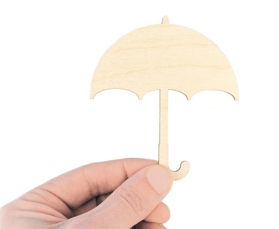 Wooden Umbrella 10x9cm Shapes Ornament Art Projects Craft