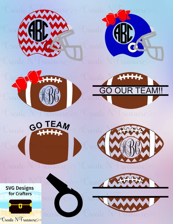 Download Football Monogram SVG. Cutting files for Silhouette cameo and