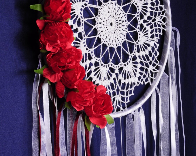 Dreamcatcher white Dream Catcher roses Dreamcatcher New Bordeaux Dream сatcher gift idea dreamcatchers boho dreamcatcher wall handmade gift